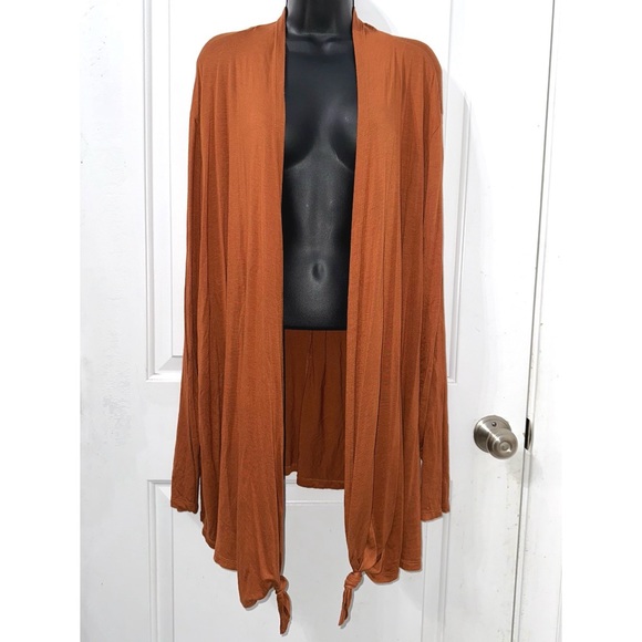 Maurices Orange Plus Size Long Sleeve Open Front Cardigan - Picture 1 of 5